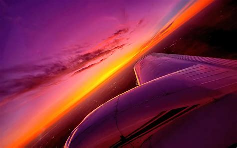 1280x800 Synthwave Sunset Plane View 4k 720p Hd 4k Wallpapers Images