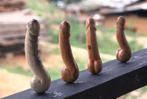 Carved Wooden Ceremonial Phalluses Bhutan Mrcurious