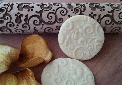 Rolling Pin Wooden Laser Cut Tracery Flover Design Pattern Embossing Ebay