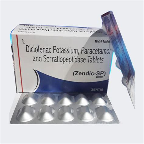Zendic Sp Diclofenac Sodium Paracetamol And Serratiopeptidase Tablets At Best Price In Ambala
