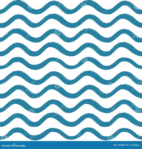 Abstract Ocean Wave Seamless Pattern Wavy Line Stripe Background
