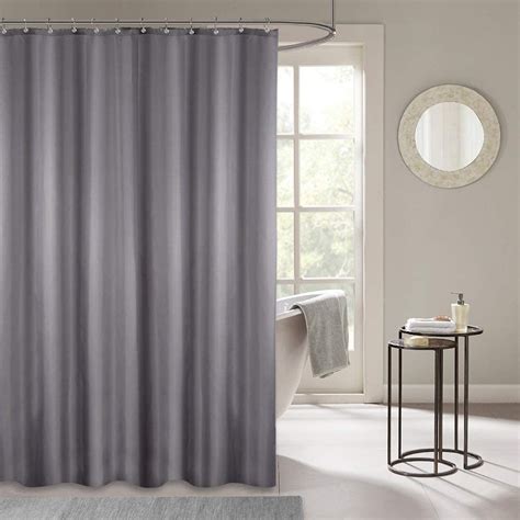 Lutree Shower Curtain Polyester Inchwater Repellent Fabric Gray