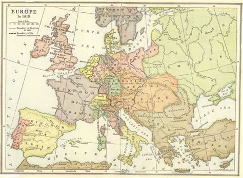 Detailed Old Political Map Of Europe 1815 Vidianicom Maps Of All Images