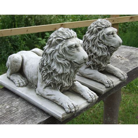 Large Lion Garden Statue Pair Onefold Ltd