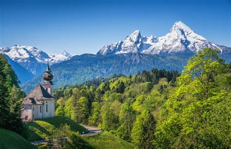 Beautiful Mountain Panorama In The Bavarian Alps Berchtesgadener Land