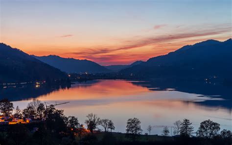 Download Wallpaper 3840x2400 Mountains Lake Sunset Landscape Nature