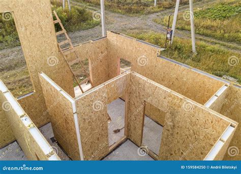 Construction Of New And Modern Modular House Walls Made From Composite