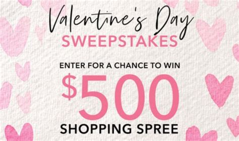 Valentines Day Sweepstakes Win 500 Shopping Spree