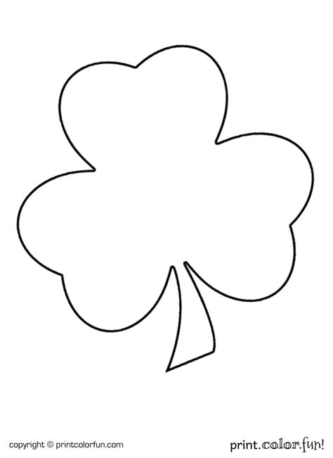Shamrock For St Patricks Day Coloring Page Print Color Fun