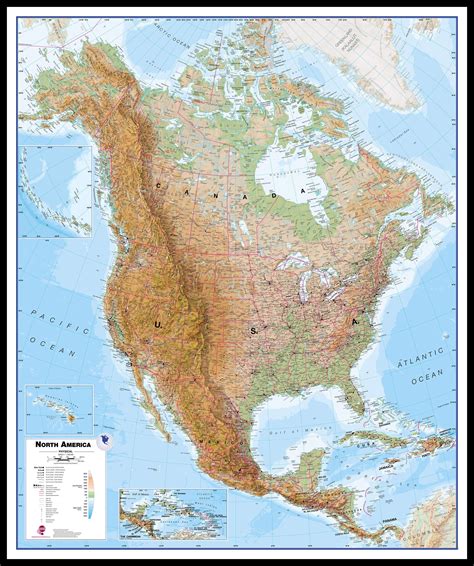 Wall Map Of North America Large Laminated Political Map Gambaran