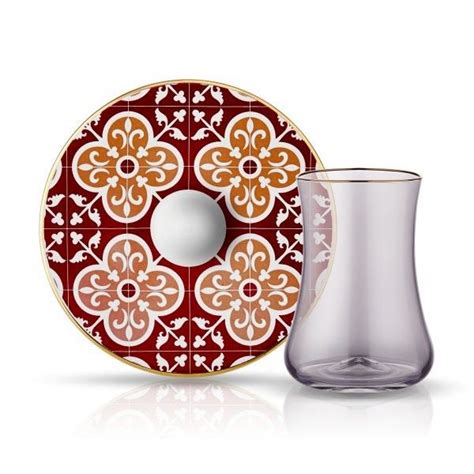 LUXURIOUS TURKISH TEA GLASS SET FOR SIX GrandBazaar Shopping Tea