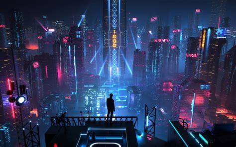 Sci Fi City Buildings Night Cityscape 4k 142 Wallpaper Pc Desktop