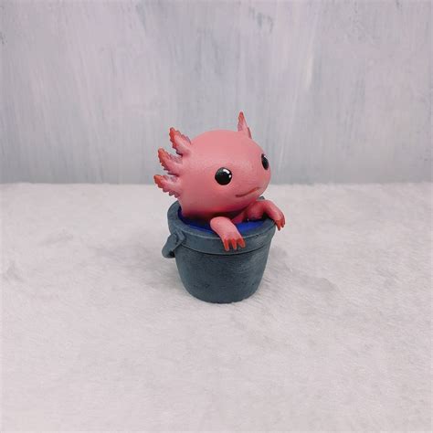 Minecraft Axolotl In A Bucket Figure Etsy