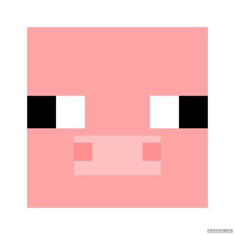 Printable Minecraft Pig Face