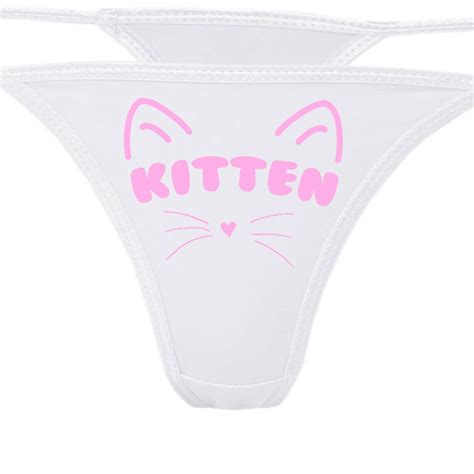 Kitten Flirty Cgl White Thong Show Your Slutty Side Choice Of Etsy