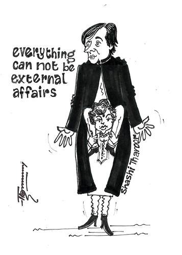 shashi tharoors internal affairs by thommy politics cartoon toonpool
