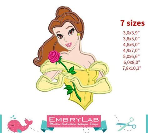 Applique Belle Beauty And The Beast Machine Embroidery Applique