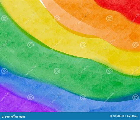 rainbow flag watercolor background lgbt pride month texture concept stock vector illustration