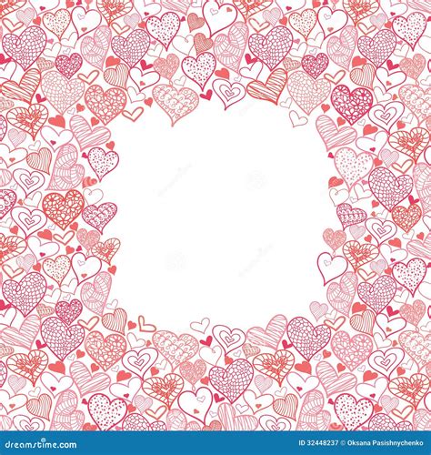 Valentine S Day Frame With Hearts Seamless Pattern Stock Vector