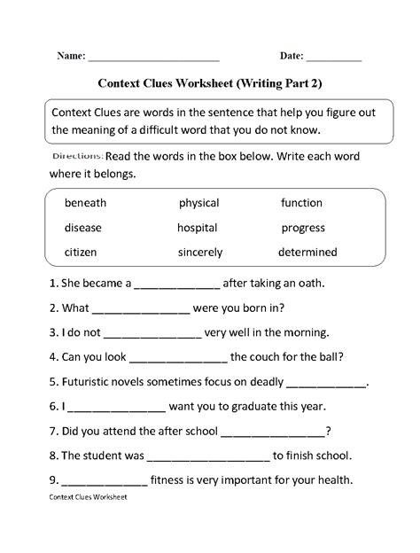 All english tests have answers and explanations. Free Printable 7Th Grade Vocabulary Worksheets | Free ...