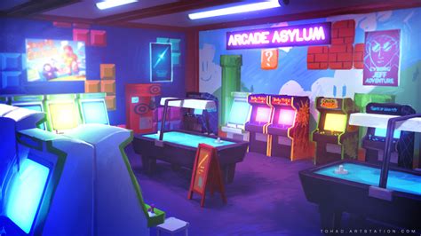 Artstation Arcade Asylum Sylvain Sarrailh Background Drawing