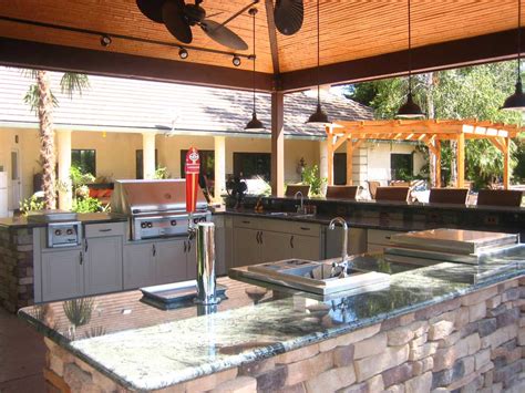U shaped outdoor kitchen layouts include three lines of cabinets in a u shape, offering plenty of room for food preparation, cooking, serving, and interacting with guests. Home - Outdoor Kitchen Cabinets