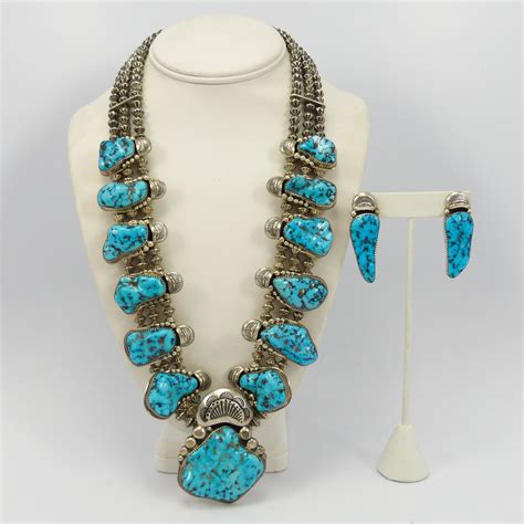 Turquoise Earring And Necklace Set Vintage Jewelry Jewelry