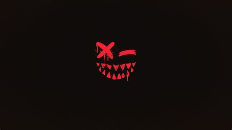 Scary Face Glitch Art Minimalism Smile Vector Dark Horror Anime