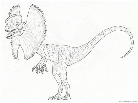 Jurassic Park Coloring Pages Dilophosaurus Coloring4free