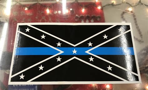 Confederate Flag Blue Line Sticker Rebel Nation