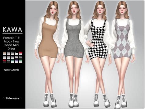 Kawa 2 Piece Mini Dress By Helsoseira At Tsr Sims 4 Updates