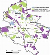 Map of the 6 sectors of Bucharest showing the forest, lakes, green ...