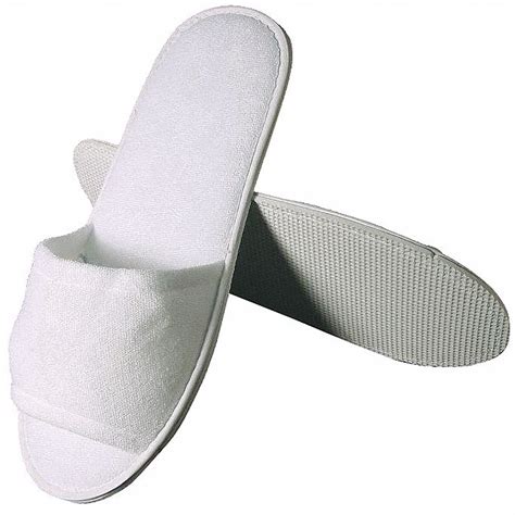 R And R Textile Unisex White Open Toe Slippers Size L 29vt41x70500