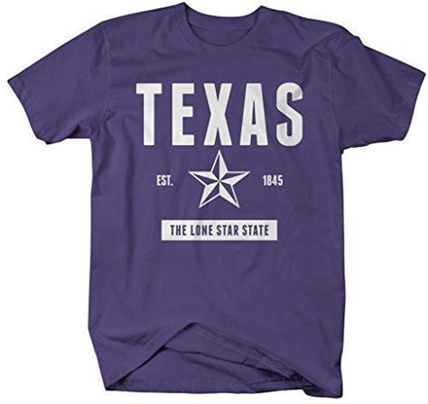 Mens Texas State Nickname Shirt Lone Star State T Shirt Est 1845
