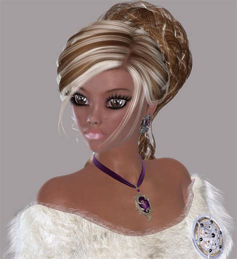African American Girl With Blond Hair Digital Art By Marcella