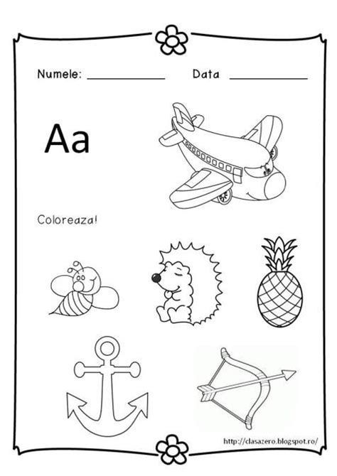 Fise Litere Clasa Pregatitoare Alphabet Preschool Kindergarten