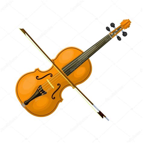 Violon Pour Instrument De Musique Avec Archet Sur Fond Blanc Panier