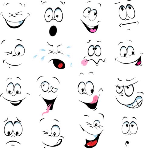 Cartoon Face Expression Png Face Expression Set Vector Illustration Emoticon Cartoon Stock