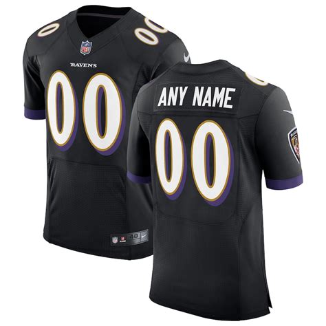 Mens Baltimore Ravens Nike Black Speed Machine Elite Custom Jersey