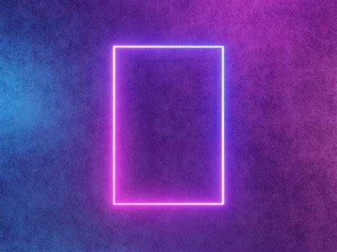 Неоновая светящаяся рамка прямоугольник абстрактный синий и розовый