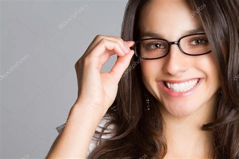 Young Woman Wearing Glasses — Stock Photo © Keeweeboy 85545480