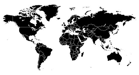 Large Blank World Map With Countries