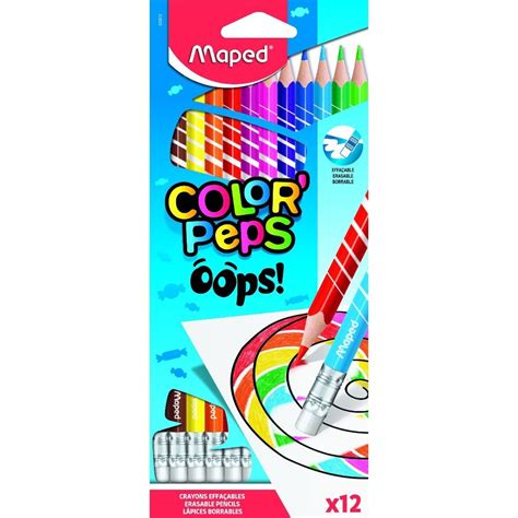 Lápis De Cor Color Peps Apagável Com 12 Cores Maped Papelaria Gutemberg