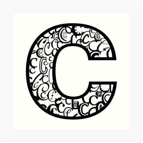 The Letter C White Background By Julie Hartman Redbubble Letter