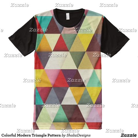 Colorful Modern Triangle Pattern All Over Print T Shirt