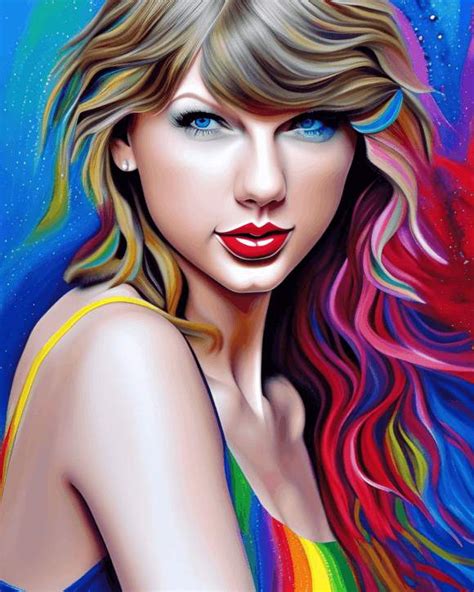 Solve Taylor Swift Rainbow Splash Painting Jigsaw Puzzle Online With