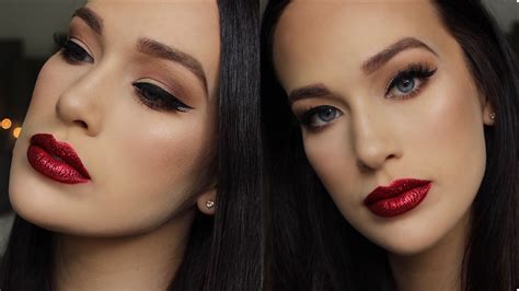 Red Glitter Lips New Years Eve Makeup Fall Makeup Looks New Years