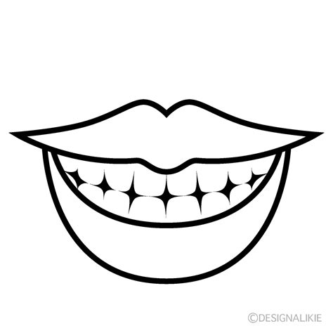 Mouth Black And White Clip Art Free Png Image｜illustoon