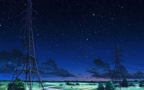 Aw16 Arseniy Chebynkin Night Sky Star Blue Illustration Art Anime Dark