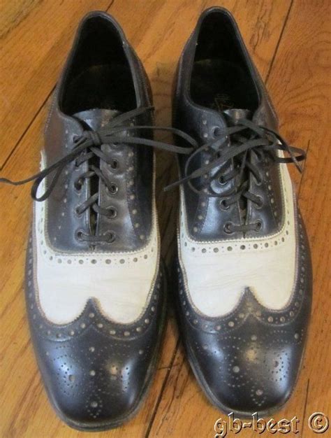Vintage Mcduffee Wingtip Oxford Shoes Black White Spectators New York 9